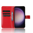 Etui z klapką do Samsung Galaxy S23 FE, Crazy Horse Wallet, czerwone