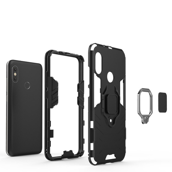 Etui do Xiaomi Mi A2 Lite, Kickstand Ring, czarne