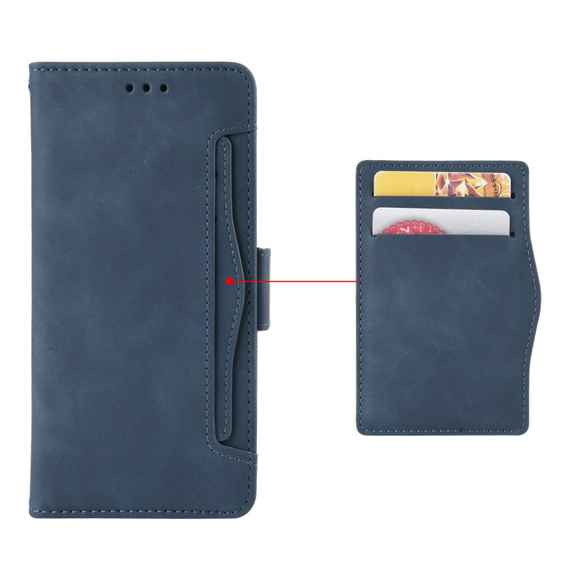 Etui z klapką do Infinix Hot 50 4G, Card Slot, granatowe