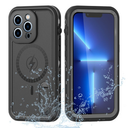 Etui wodoodporne do iPhone 13 Pro, Redpepper, do MagSafe, czarne