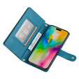 Etui z klapką do iPhone 16 Pro Max, Wallet Zipper Pocket, niebieskie