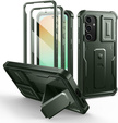 Etui pancerne do Samsung Galaxy S24 FE, Dexnor Full Body (Two Frames), zielone