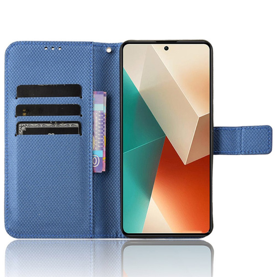 Etui z klapką do Xiaomi Redmi Note 13 5G, Wallet Smart Magnet, niebieskie