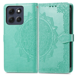 Etui portfelowe z motywem kwiatowym do Motorola Moto G86 5G – Zielone