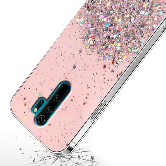 Etui do Xiaomi Redmi Note 8 Pro, Glittery, różowe