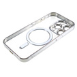 Etui do iPhone 14 Pro, Electro MagSafe, srebrne + Szkło na ekran