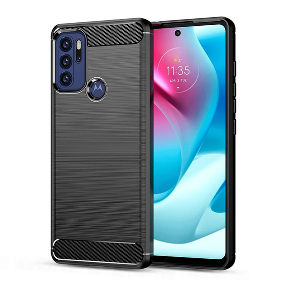 Etui do Motorola Moto G60S, Karbon, czarne