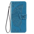 Etui z klapką do Samsung Galaxy M33, Butterfly, niebieskie