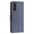 Etui z klapką do Samsung Galaxy A15, Wallet Litchi Leather, niebieskie + szkło 9H