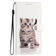 Etui z klapką do Samsung Galaxy A25 5G, Wallet, Cute Cat, białe + szkło 9H