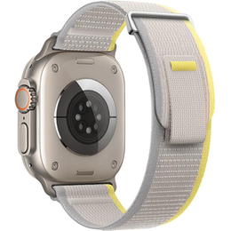 Pasek Nylonowy do Apple Watch 1/2/3/4/5/6/7/8/9/10/11/SE Ultra 1/2/3 42/44/45/46/49mm, Beżowy/Żółty