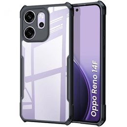 Etui do Oppo Reno 14 F / 14 FS, AntiDrop Hybrid, przezroczyste z czarną ramką