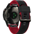 Pasek Silikonowy do Garmin Fenix 5X/6X/7X, Czarny / Czerwony