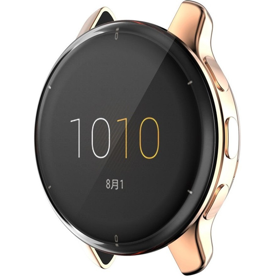 2w1 Etui z Osłoną Silikonową na ekran do Garmin Venu 2 Plus, Różowe złoto