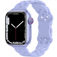 Pasek Silikonowy do Apple Watch 1/2/3/4/5/6/7/8/SE/ULTRA 42/44/45/49mm, Liliowy