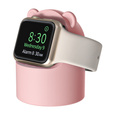 Silikonowa podstawka do ładowania ładowania Apple Watch 1/2/3/4/5/6/7/8/9/10/11/SE/Ultra 1/2/3, Różowa