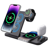 Składana Ładowarka indukcyjna Qi 4w1 15W do iPhone/Apple Watch/AirPods 1/2/AirPods Pro