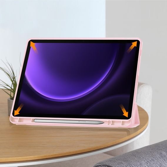 Etui do Samsung Galaxy Tab S9 FE / S10 FE, Smartcase z miejscem na rysik, różowe