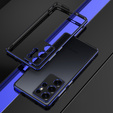 Etui bumper z metalową ramką do Samsung Galaxy S25 Ultra – niebieskie