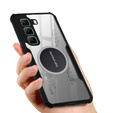 Etui do Infinix Hot 50 Pro 4G, z blaszką magnetyczne, przezroczyste / czarne