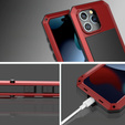 Etui do iPhone 15 Plus, pancerne, z wbudowanym szkłem, czerwone