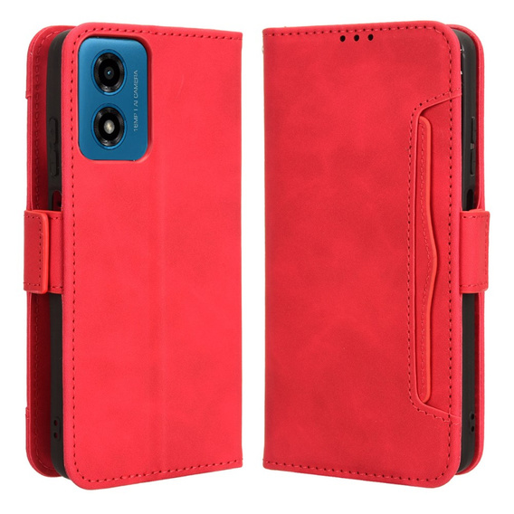 Etui z klapką do Motorola Moto G24 / G24 Power / G04, Card Slot, czerwone