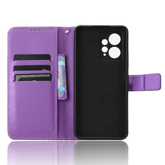 Etui z klapką do Xiaomi Redmi Note 12 4G, Wallet Smart Magnet, fioletowe