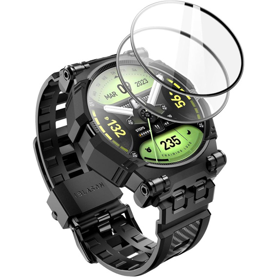 Pasek z Etui + 2x Szkło SUPCASE do Samsung Galaxy Watch 5 Pro 45mm, Iblsn Armorbox, Czarne
