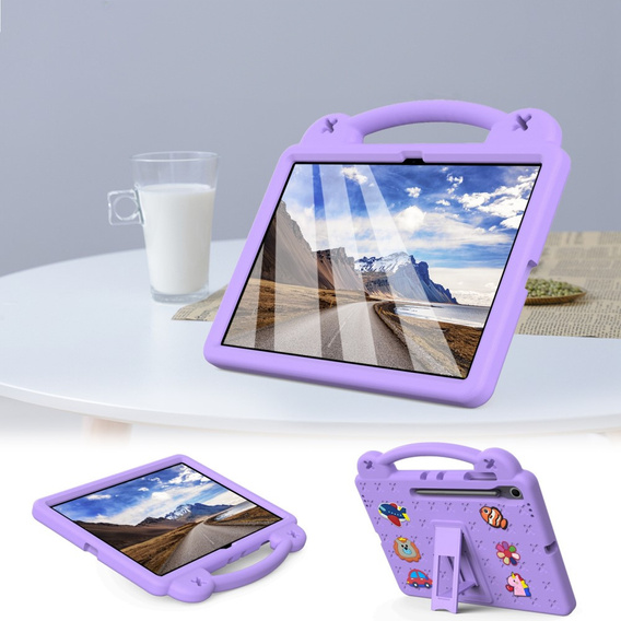 Etui dla dzieci Samsung Galaxy Tab S10 FE+, Pianka EVA, z Podstawką i Uchwytem – Fioletowe