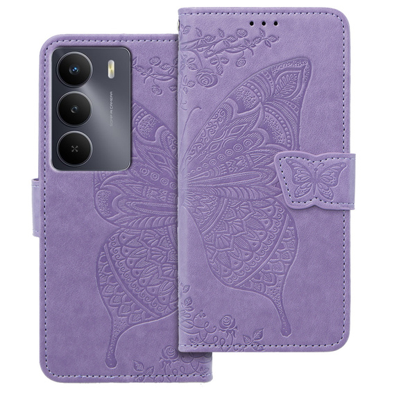 Etui z klapką do Realme 14X / Realme C75, Butterfly, fioletowe