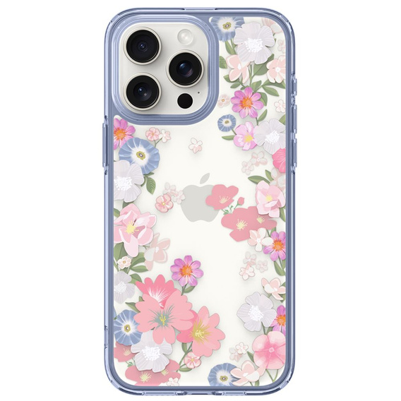 Etui Spigen do iPhone 15 Pro, Ultra Hybrid Blossom, Przezroczyste, Kwiaty