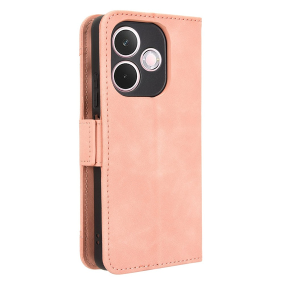 Etui z klapką do Oppo A5 Pro 5G, Card Slot, różowe
