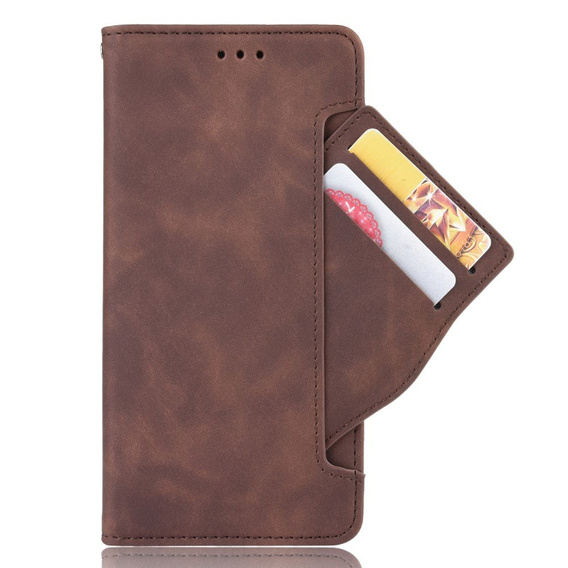 Etui z klapką do Xiaomi 13 Lite, Card Slot, brązowe