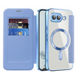 Etui z klapką do Google Pixel 9A, RFID Wallet MagSafe z ochroną aparatu, niebieskie