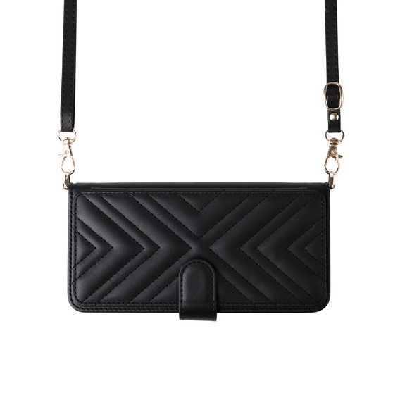 Etui z klapką do Xiaomi Poco M7 Pro 5G, Crossbody Leather Wallet, czarne