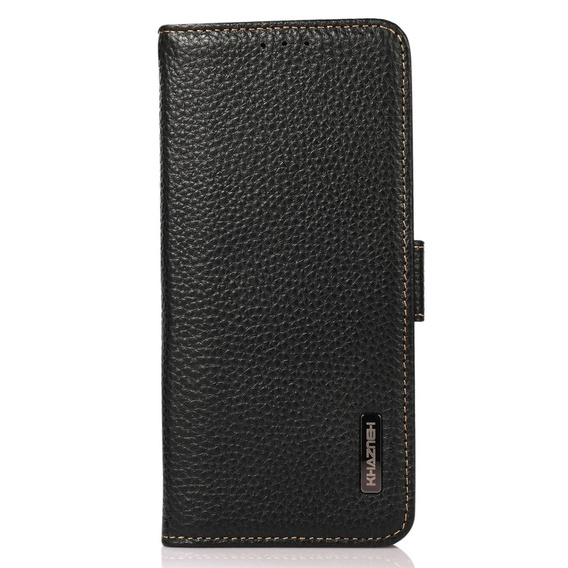 Etui KHAZNEH RFID do Samsung Galaxy S23 Ultra, Litchi Texture, czarne