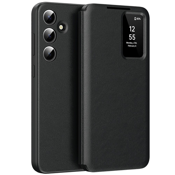 Etui do Samsung Galaxy A56 5G – Smart View z kieszenią na kartę, czarne