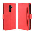 Etui z klapką do Xiaomi Redmi Note 8 Pro, Card Slot, czerwone