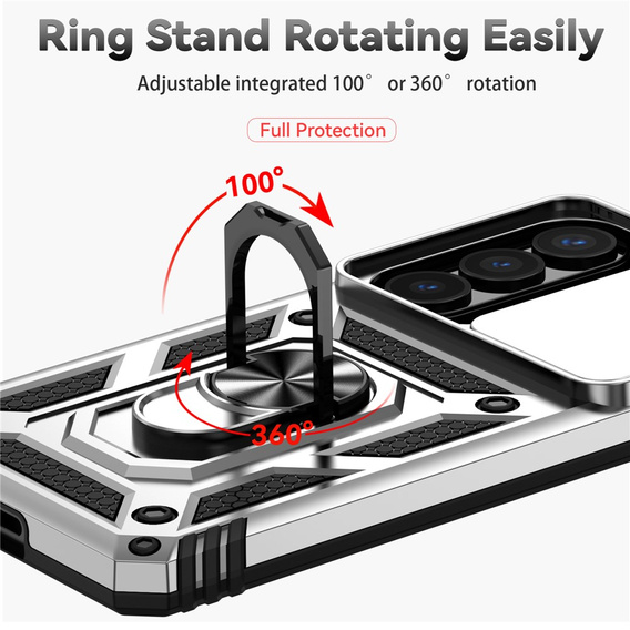 Etui pancerne do Samsung Galaxy S26, CamShield Slide, srebrne