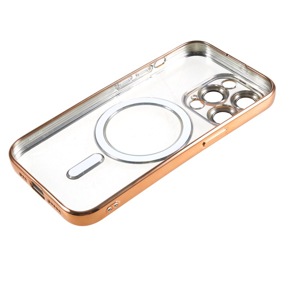 Zestaw Etui do iPhone 13 Pro, MagSafe Hybrid, złote + Szkło