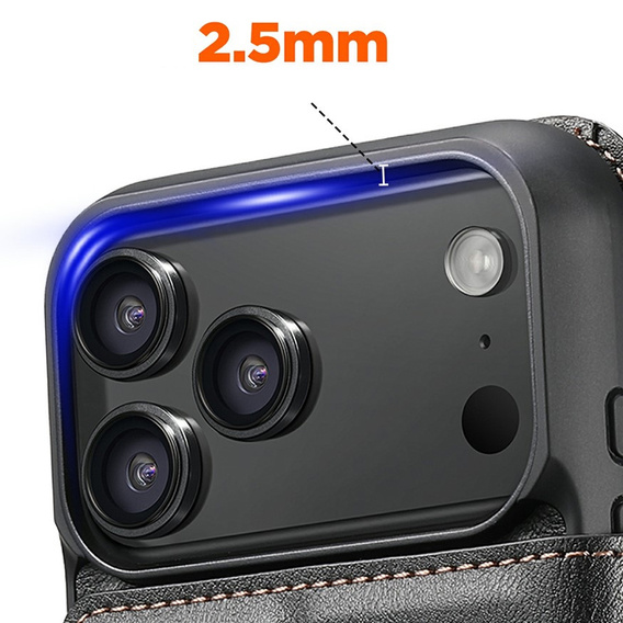 Etui z klapką 2w1 SUTENI do iPhone 17 Pro Max, do MagSafe, czarne
