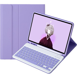 Etui z klawiaturą bluetooth do iPad 11" 2025 A16 (11 gen.) / iPad 10.9" 2022 (10 gen.), Fioletowe