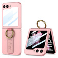 Etui GKK do Samsung Galaxy Z Flip7 FE / Z Flip6, Ring Holder, z paskiem, różowe