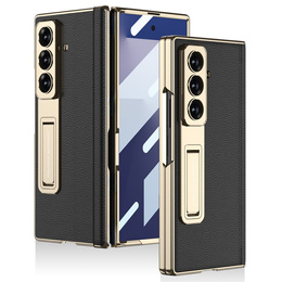 Etui GKK do Samsung Galaxy Z Fold7 5G ze szkłem i podstawką – czarno-złote