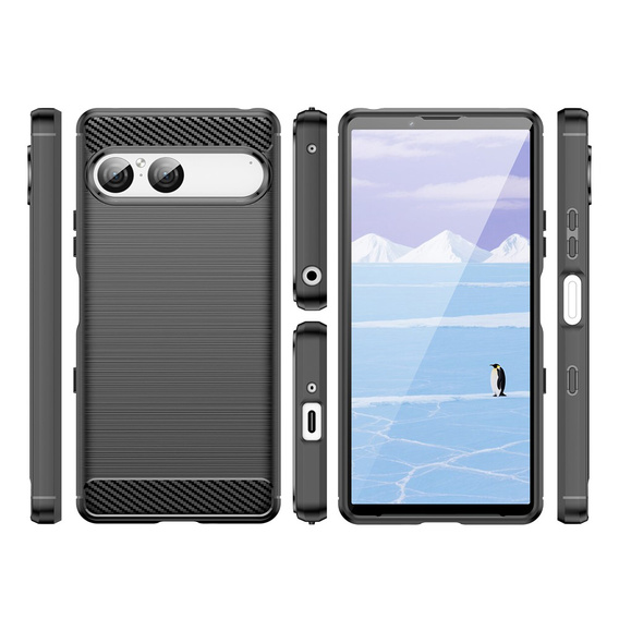 Etui do Sony Xperia 10 VII, Carbon, czarne