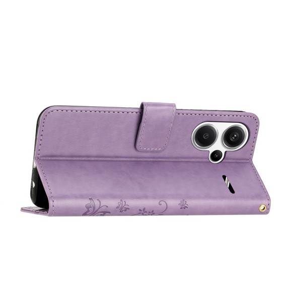 Etui z klapką do Xiaomi Redmi Note 13 Pro+, Butterfly, fioletowe