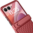 Etui do Motorola Razr 60 Ultra, PC Kickstand Case, ze szkłem, czerwone