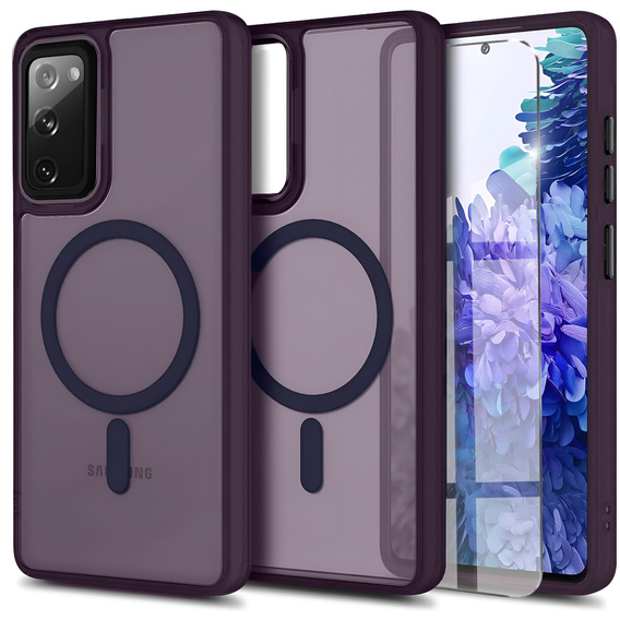 Etui do Samsung Galaxy S20 FE, do MagSafe, ERBORD Matt Case, ciemnofioletowe + Szkło na ekran