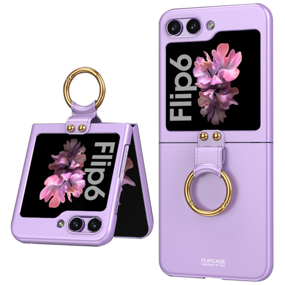 Etui GKK Ring Holder do Samsung Galaxy Z Flip7 FE / Z Flip6, fioletowe