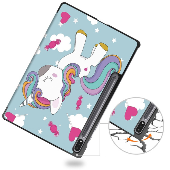 Etui do Samsung Galaxy Tab S9 Plus, Smartcase, unicorn